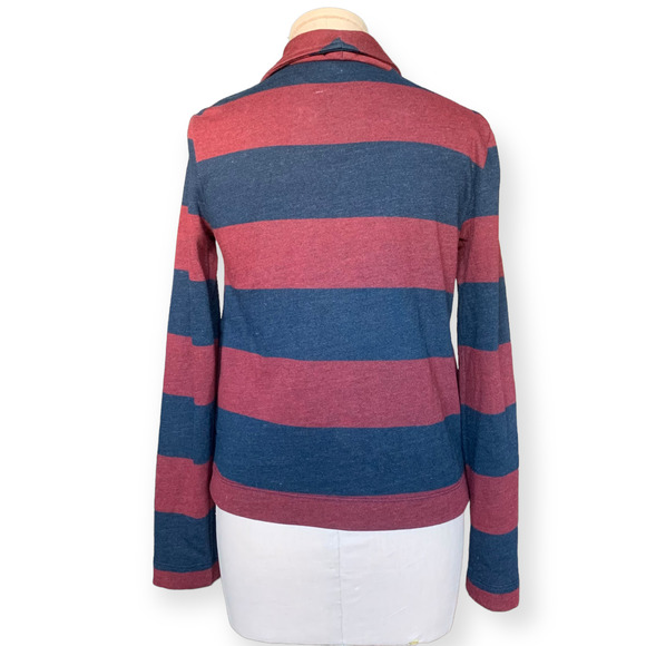 SPLENDID Double Breasted Jacket Coat Wide Notch Lightweight Striped Red Blue S - Picture 5 of 10